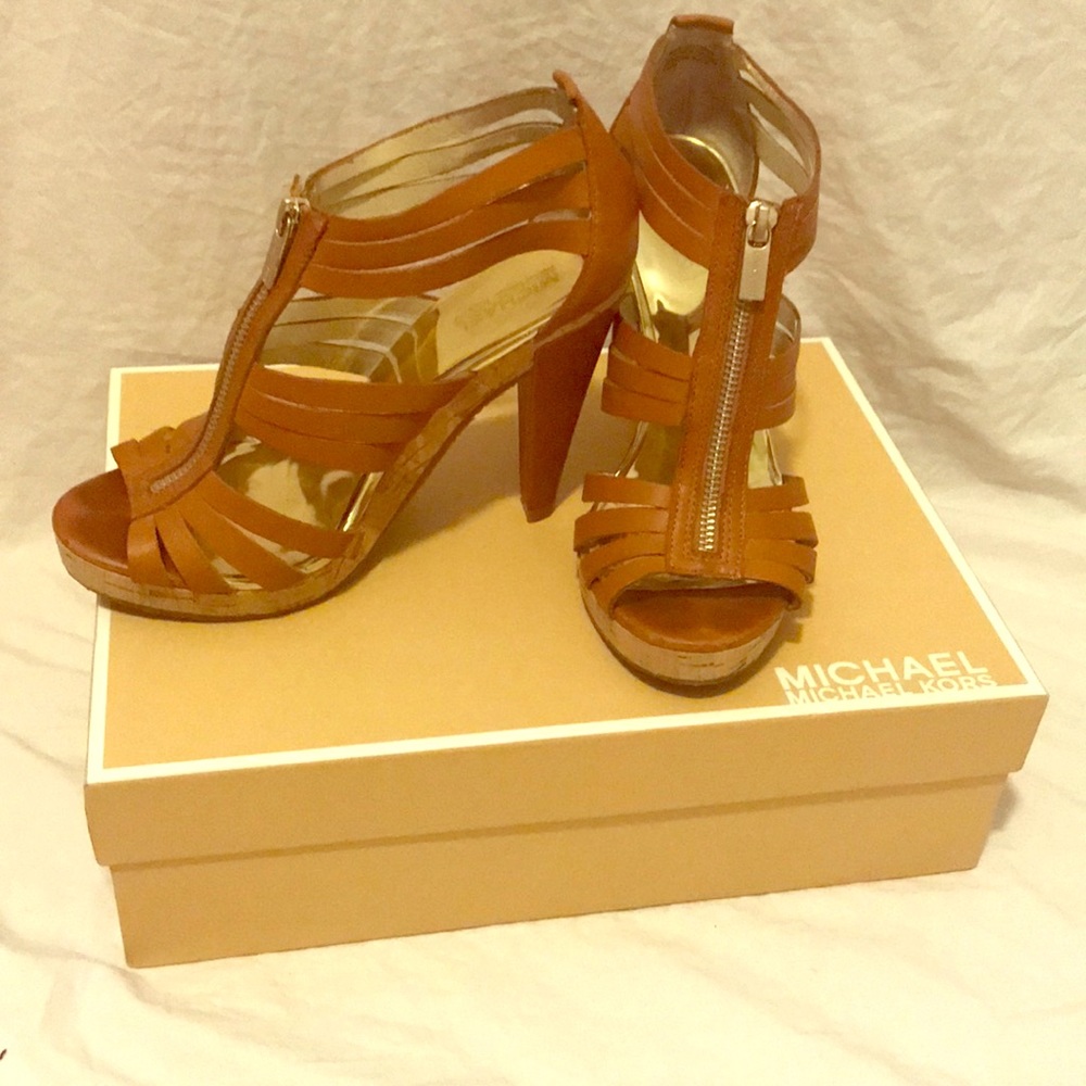 Michael Kors platform front zip heels